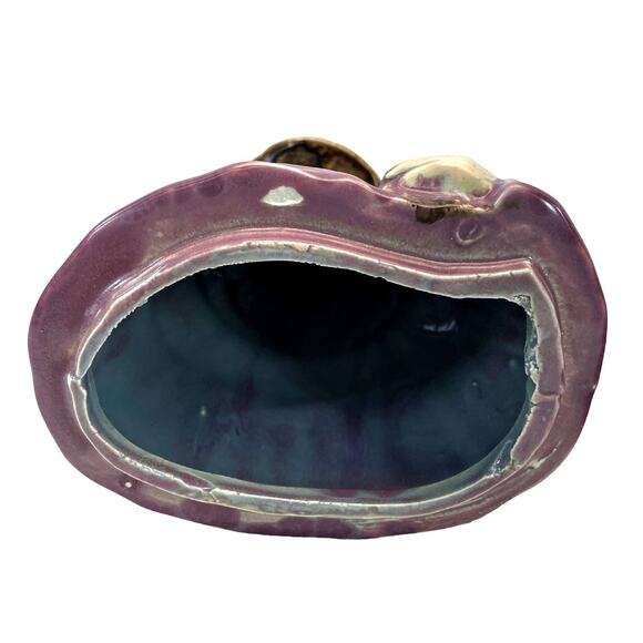 RARE Vtg Pilgrim Colonial Quaker Ceramic 11" Cookie Jar Thanksgiving Purple Plum - Picture 6 of 7